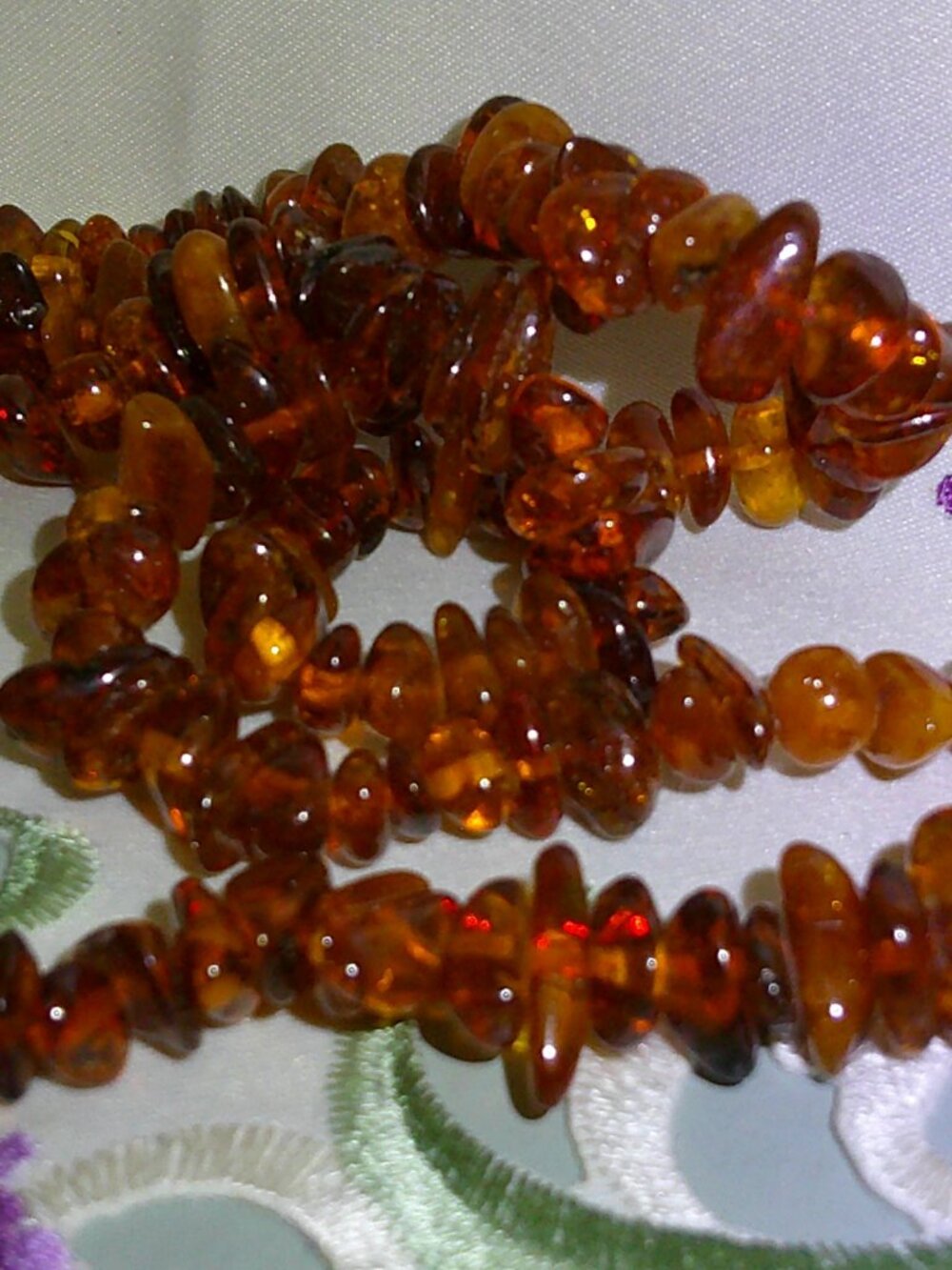 Vintage 31" Baltic Amber Cognac Necklace Nugget Bead Continuous Strand 56 grams